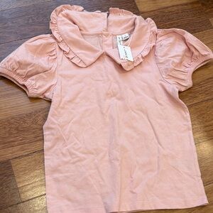 Janie and Jack Pink Ruffle Collar Shirt